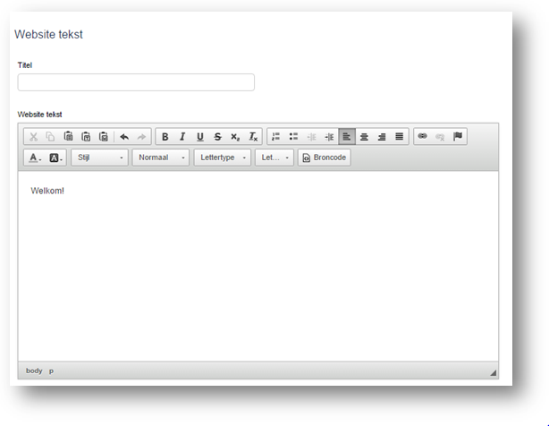 Voert u een website tekst in? Dan ziet die er als volgt uit.