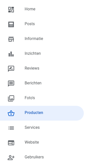 Producten toevoegen Google Bedrijfsprofiel